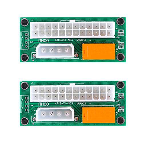 Typecat 2 unidades de fuente de alimentación múltiple PSU Add2Psu ATX de 24 pines a Molex 4 pines para minero BTC
