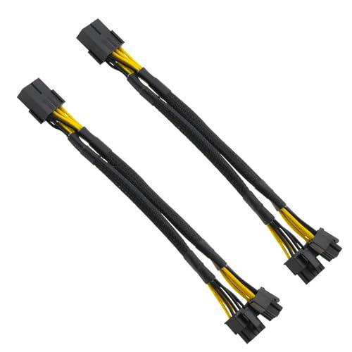 VGOL 2 adaptadores de corriente PCIE PCIE de 8 pines a doble de 8 pines (6+2) PCIE de 18 AWG de longitud de línea de 22 cm