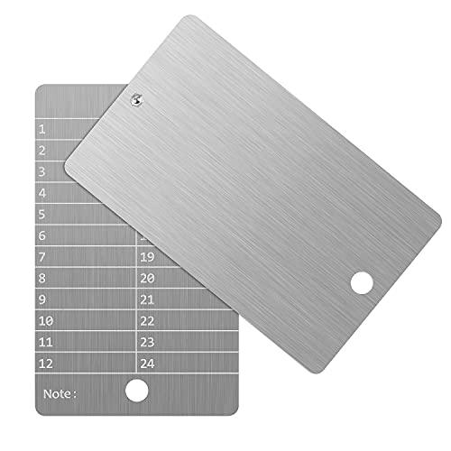 GanKe Billetera de acero Bitcoin,Monedero criptomoneda para hardware Cold Wallet Backup,Bitcoin Crypto Seed Storage Compatible con todo el hardware BIP39 (2 platos), plata